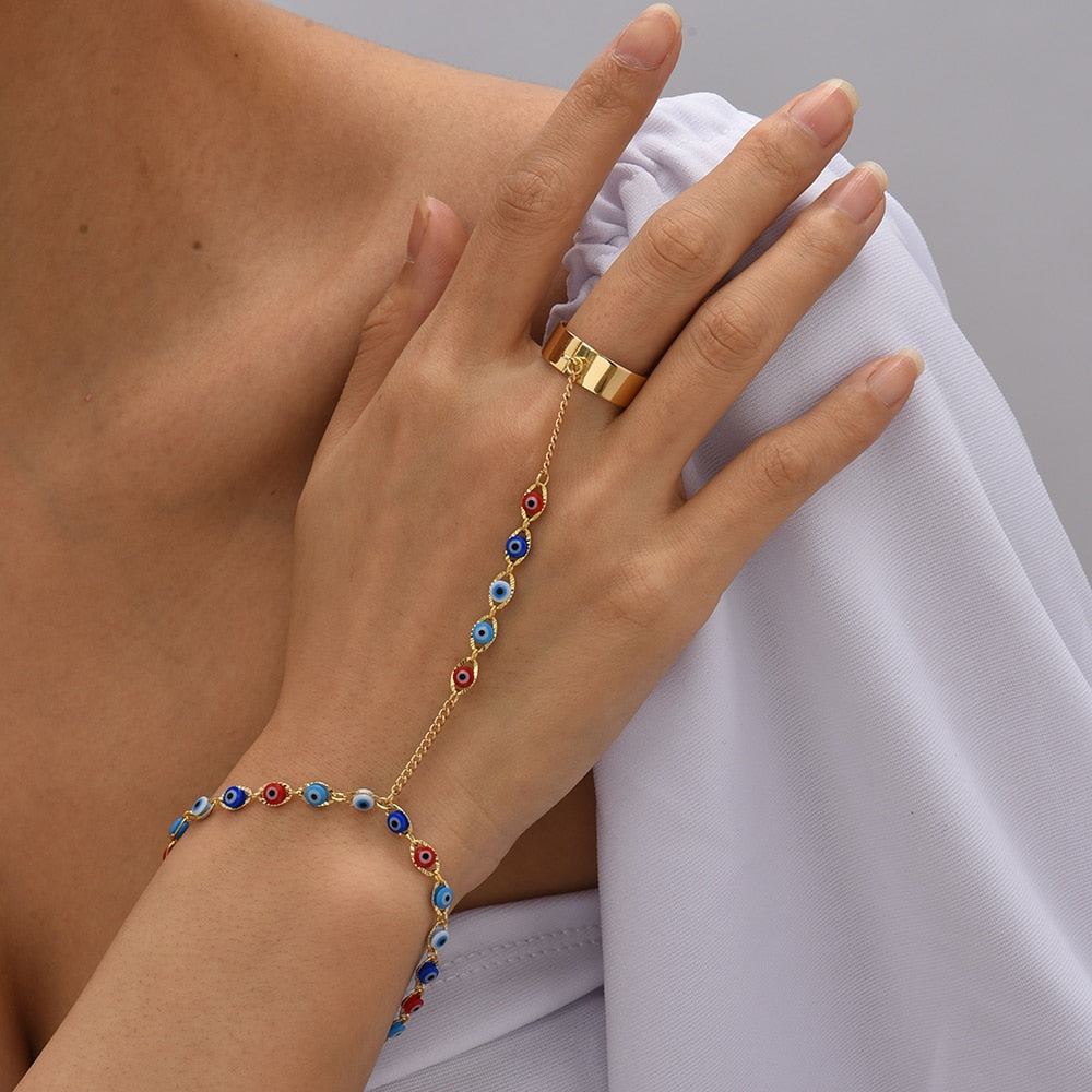 Lamansh™ Floral Bracelet Attached with Ring Set for Engagement / Haldi